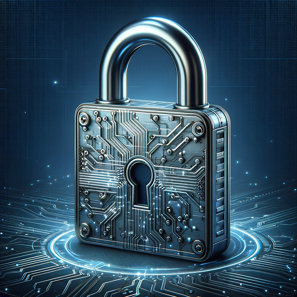 Candado de ciberseguridad generado por Dall-E